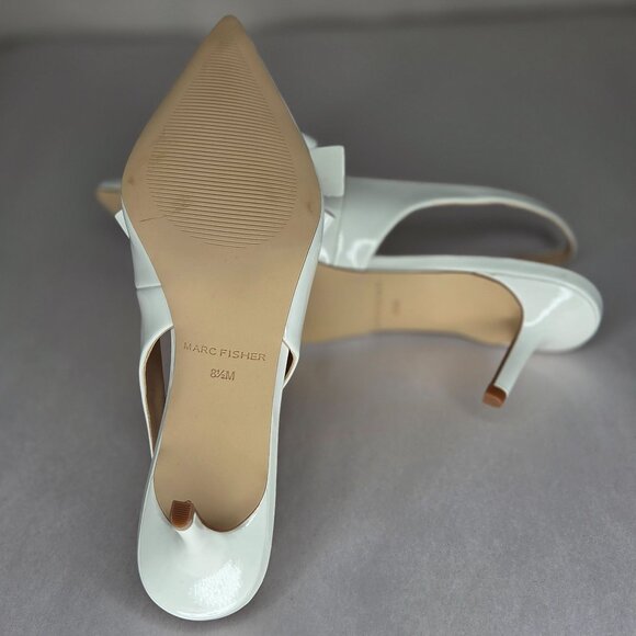 Marc Fisher Women's Allon White Slingback Pumps - Picture 5 of 8